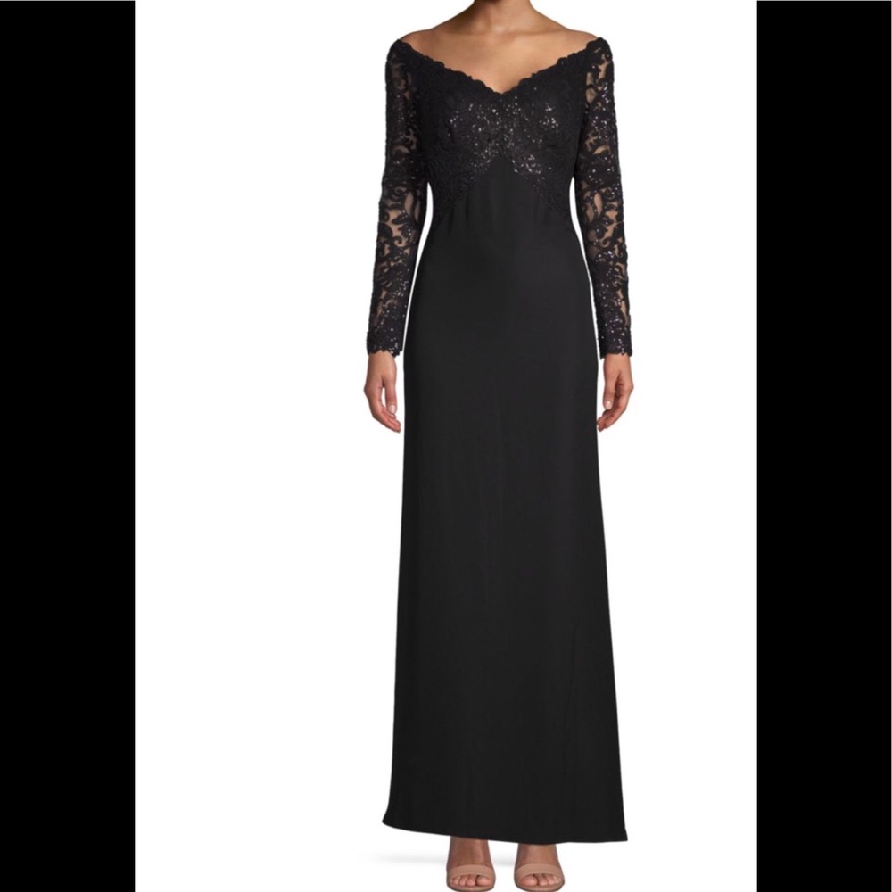Tadashi Shoji Sequin Floor-Length Gown